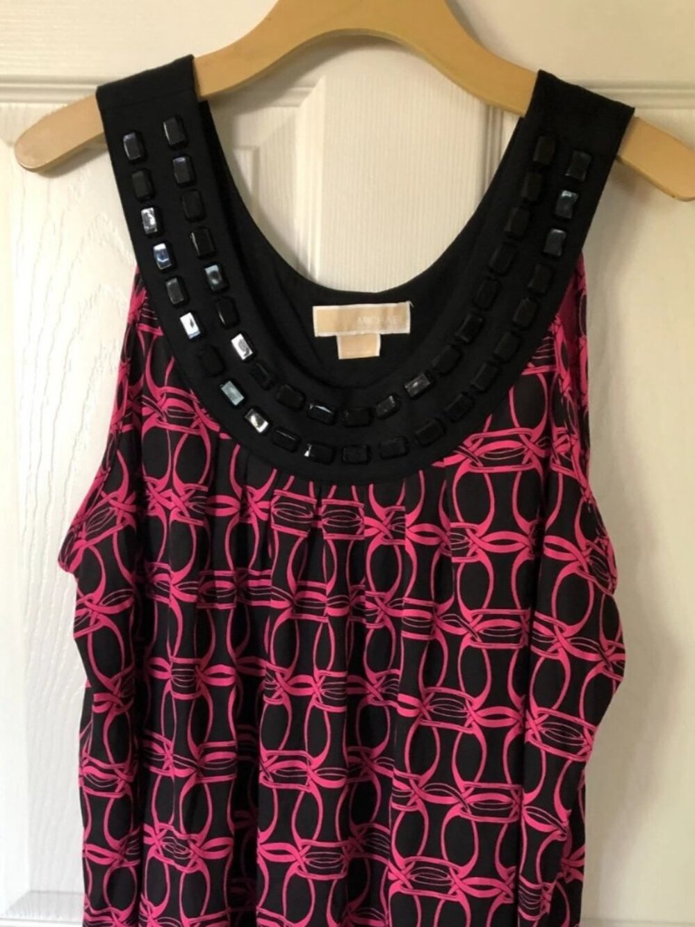 Michael Kors Sleeveless Top Women's Gems Pink / Black, Size XL